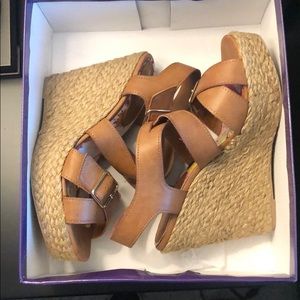 Madden Girl brown wedges- NEW IN BOX 7.5